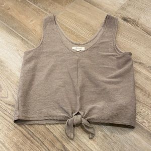 Madewell ribbed tank with front tie